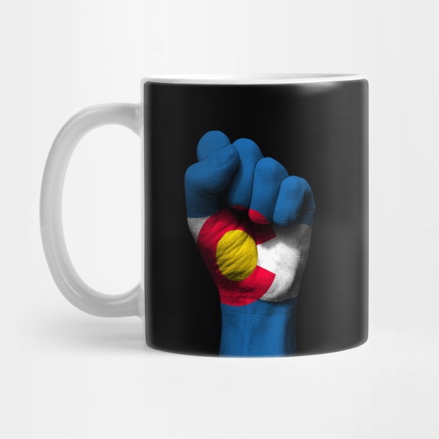 Flag of Colorado on a Raised Clenched Fist by jeffbartels